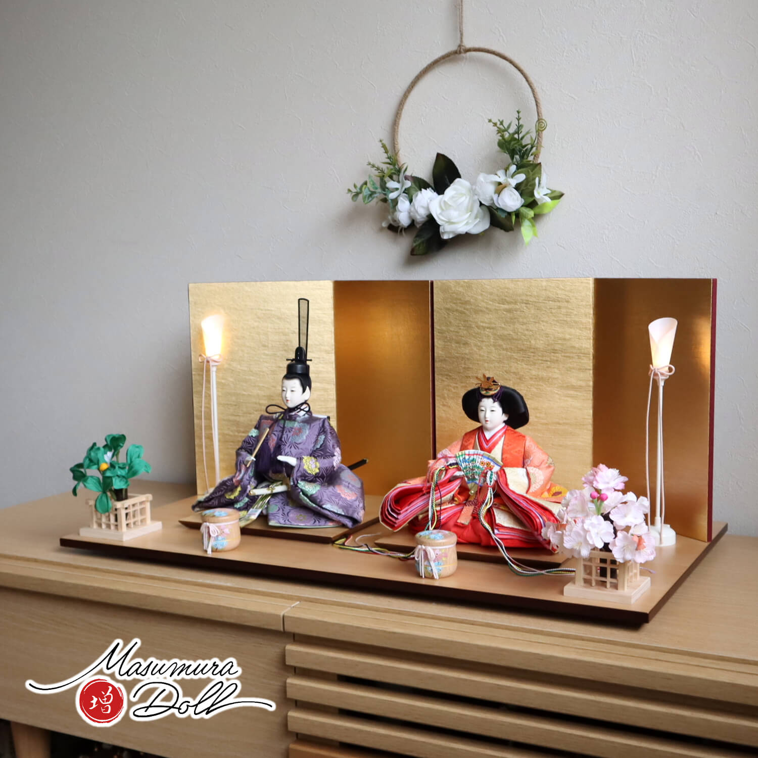 高級　能楽　鶴亀雛　ひな人形　3段　黒漆塗り　フルセット　美品高級