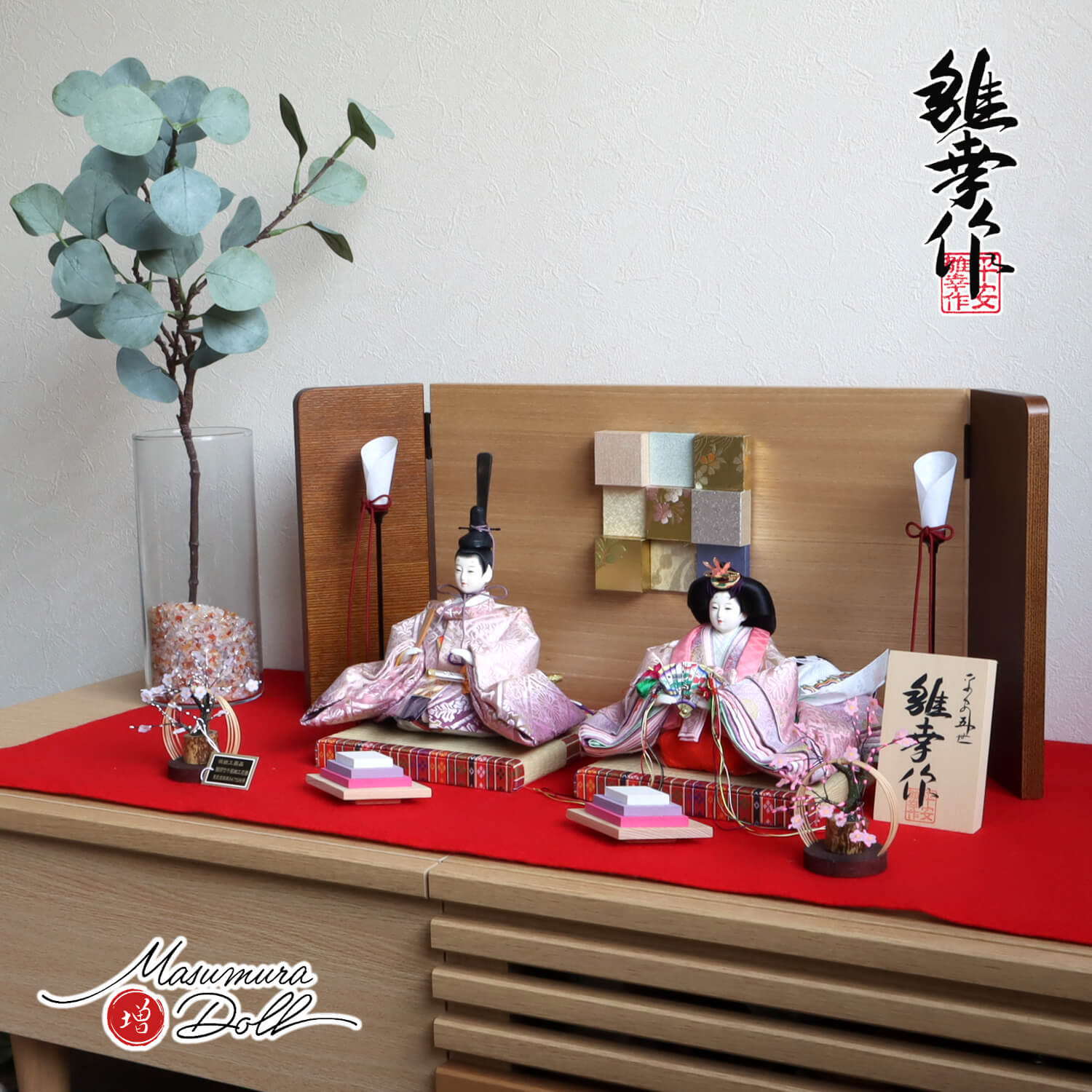 【新品爆買い】IK‐05172 ひな人形 おひなさま 親王 京風 木製総盛上 古道具セット ひな人形